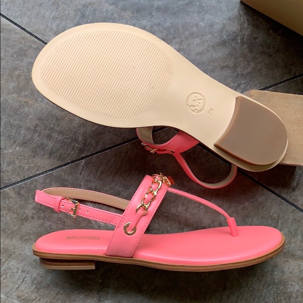 MICHAEL KORS ELSA THONG NAPPA PU GRAPEFRUIT - Picture 3 of 16